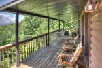 Covered back deck with outdoor seating